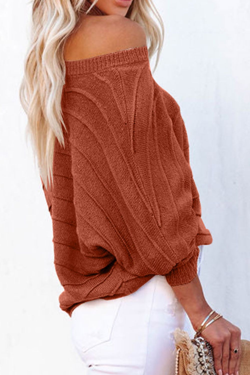 Round Neck Long Sleeve Knit Sweater