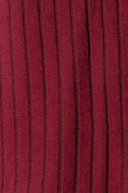 Ribbed Round Neck Long Sleeve Slit Sweater