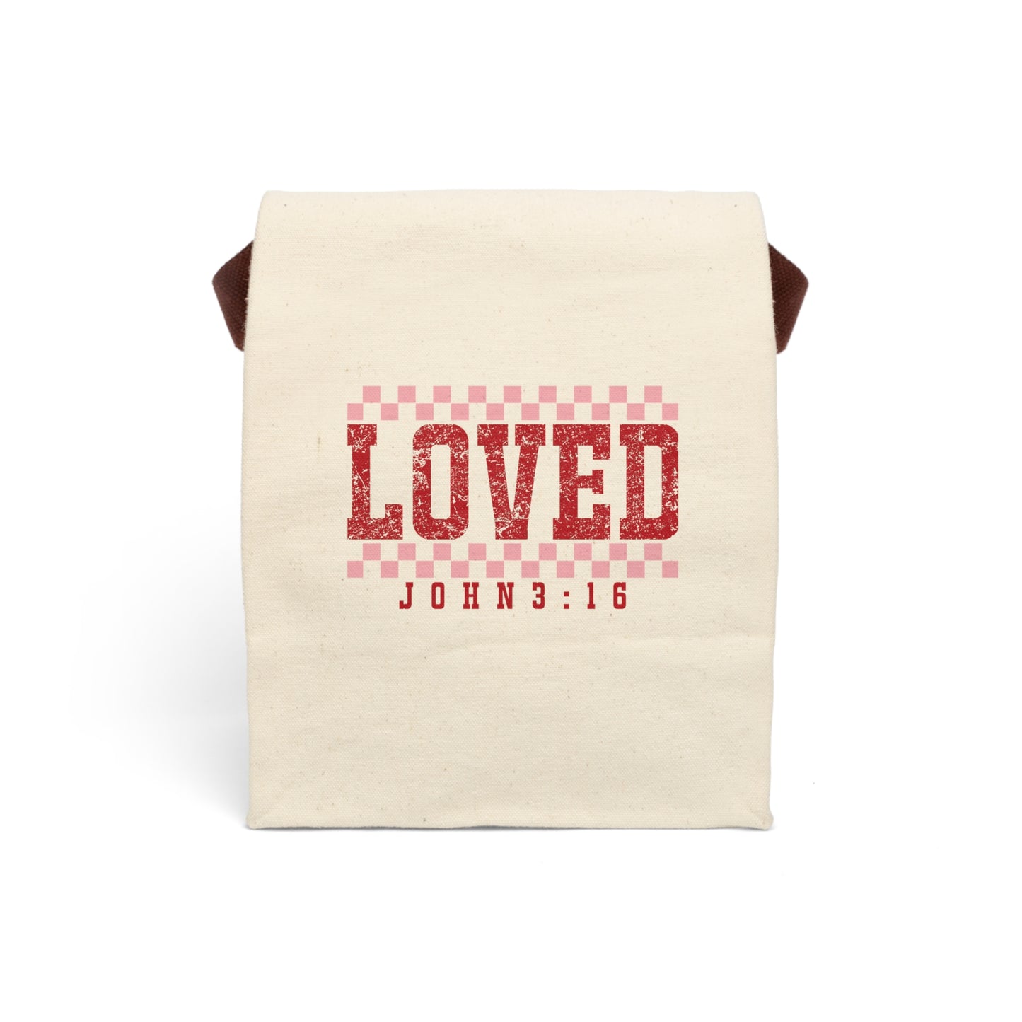 Loved John 3:16 Canvas Lunch Bag With Strap