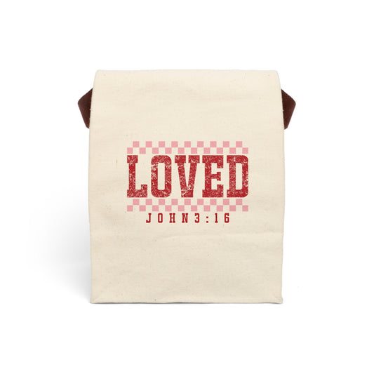 Loved John 3:16 Canvas Lunch Bag With Strap