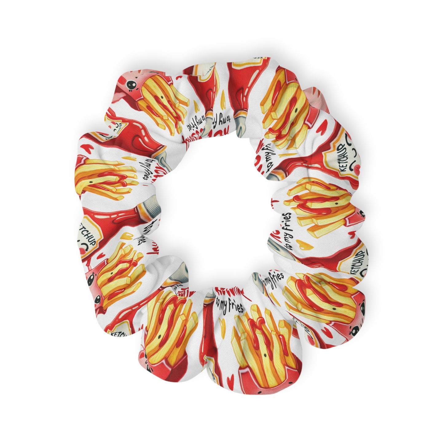 French Fries and Ketchup Hair Scrunchie