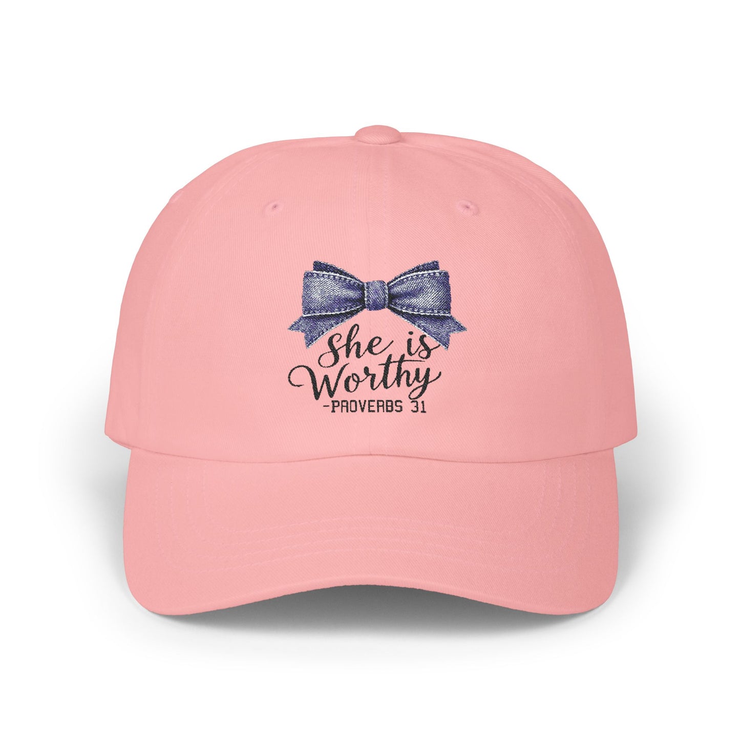 She is Worthy Classic Dad Cap - Proverbs 31 Inspirational Cap