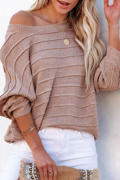 Round Neck Long Sleeve Knit Sweater
