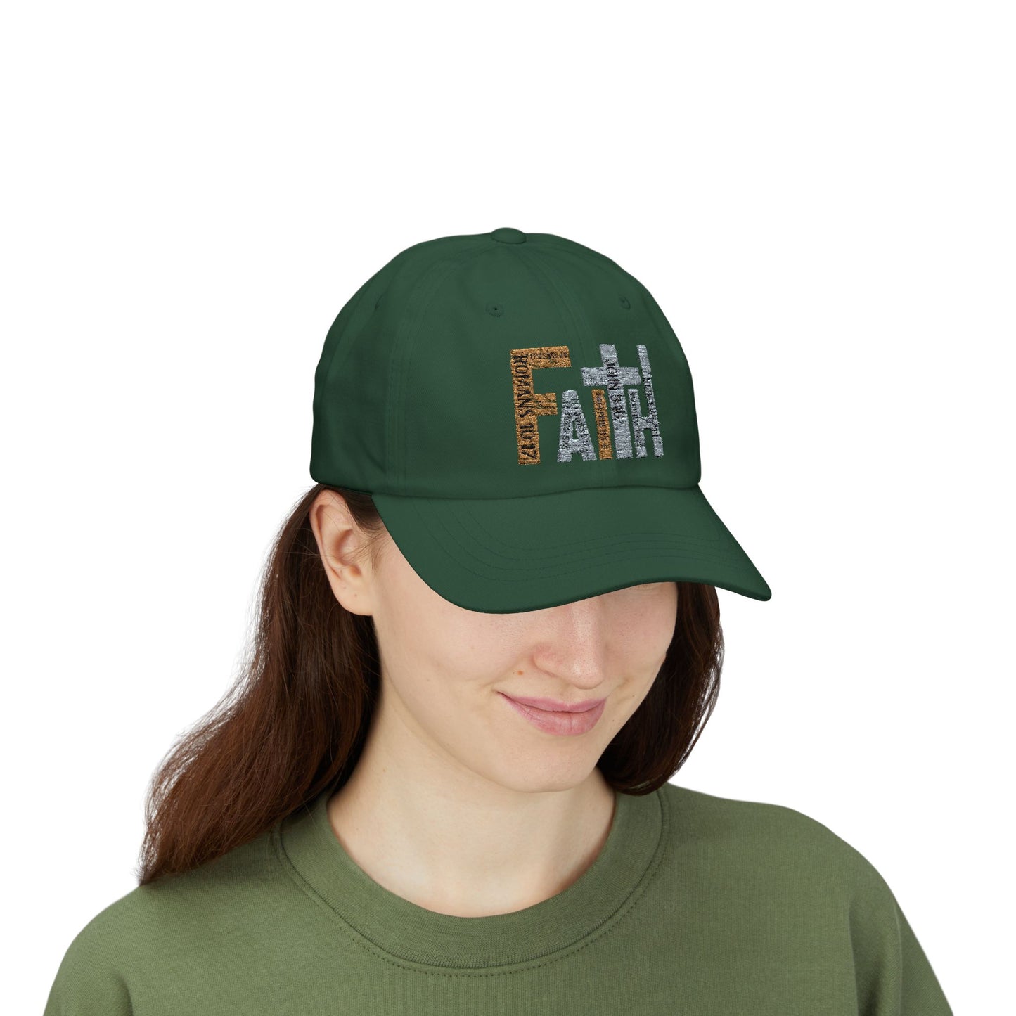 Faith Classic Dad Cap - Adjustable White Baseball Cap