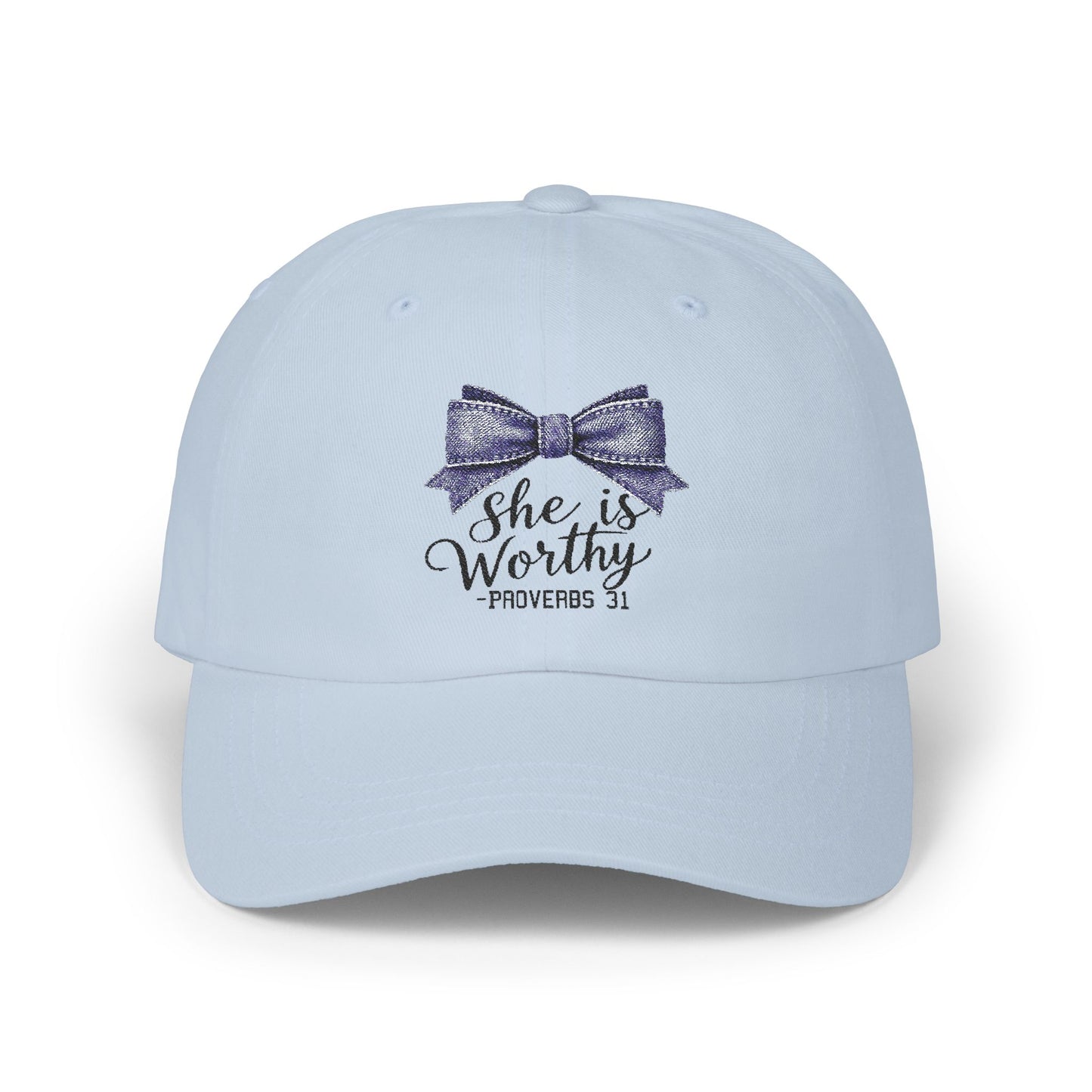 She is Worthy Classic Dad Cap - Proverbs 31 Inspirational Cap