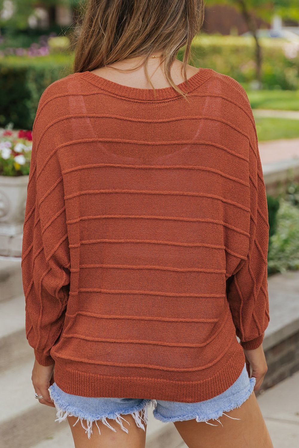 Round Neck Long Sleeve Knit Sweater