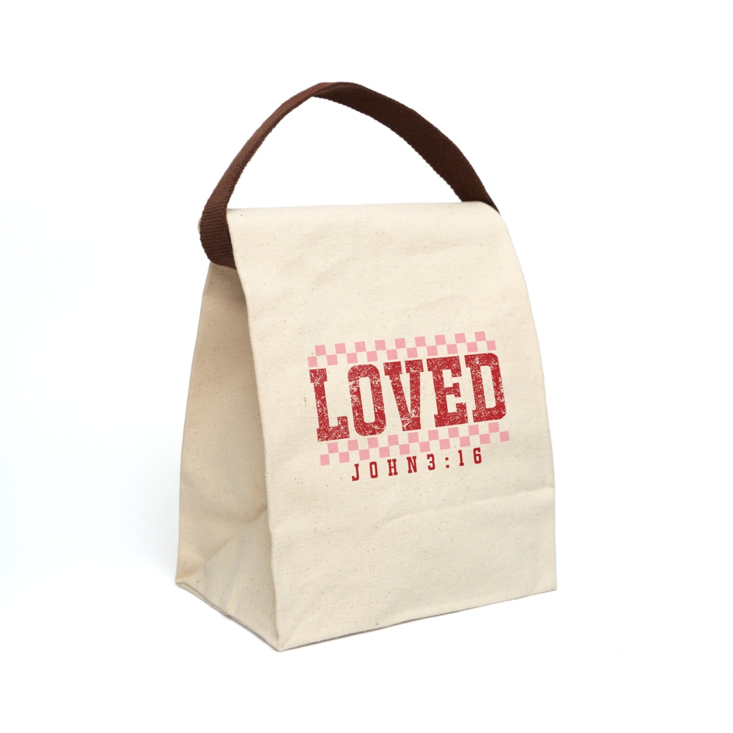 Loved John 3:16 Canvas Lunch Bag With Strap