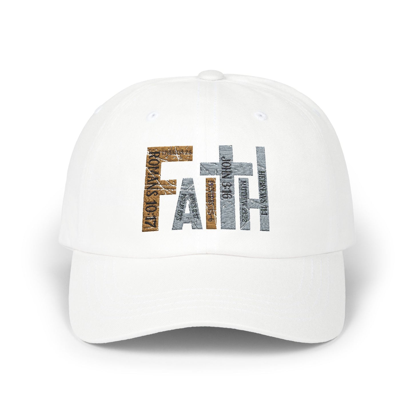 Faith Classic Dad Cap - Adjustable White Baseball Cap