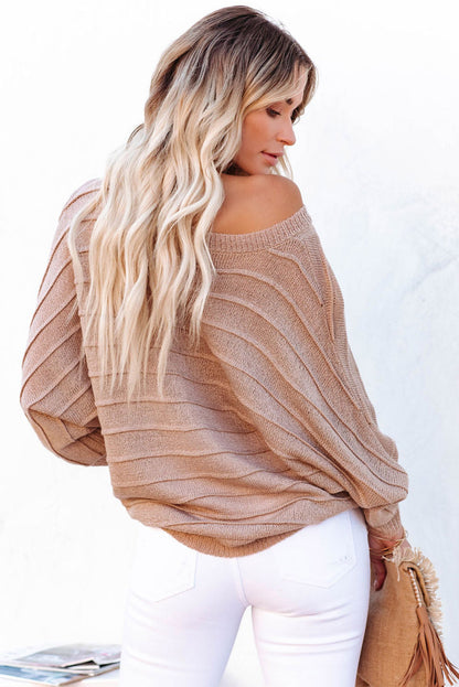 Round Neck Long Sleeve Knit Sweater