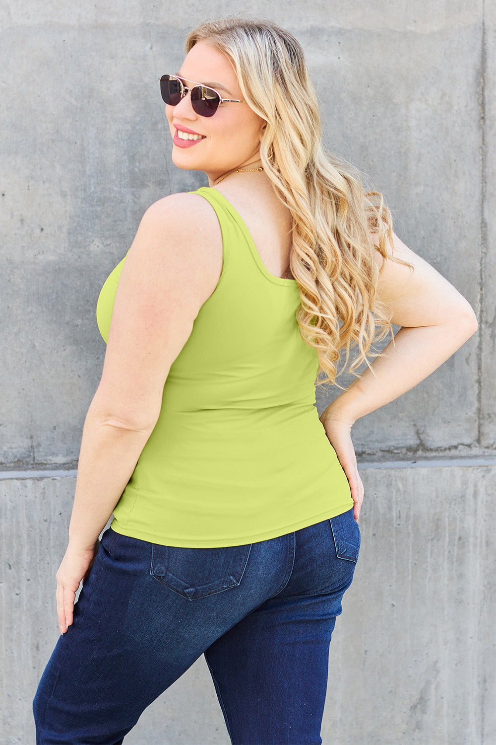 Square Neck Wide Strap Tank Top