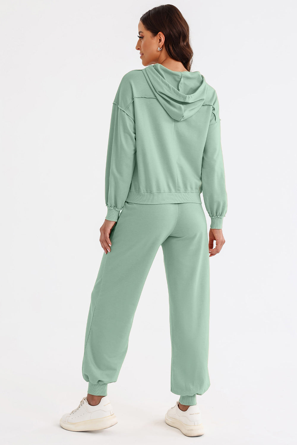 Cutout Drawstring Hoodie and Joggers Set