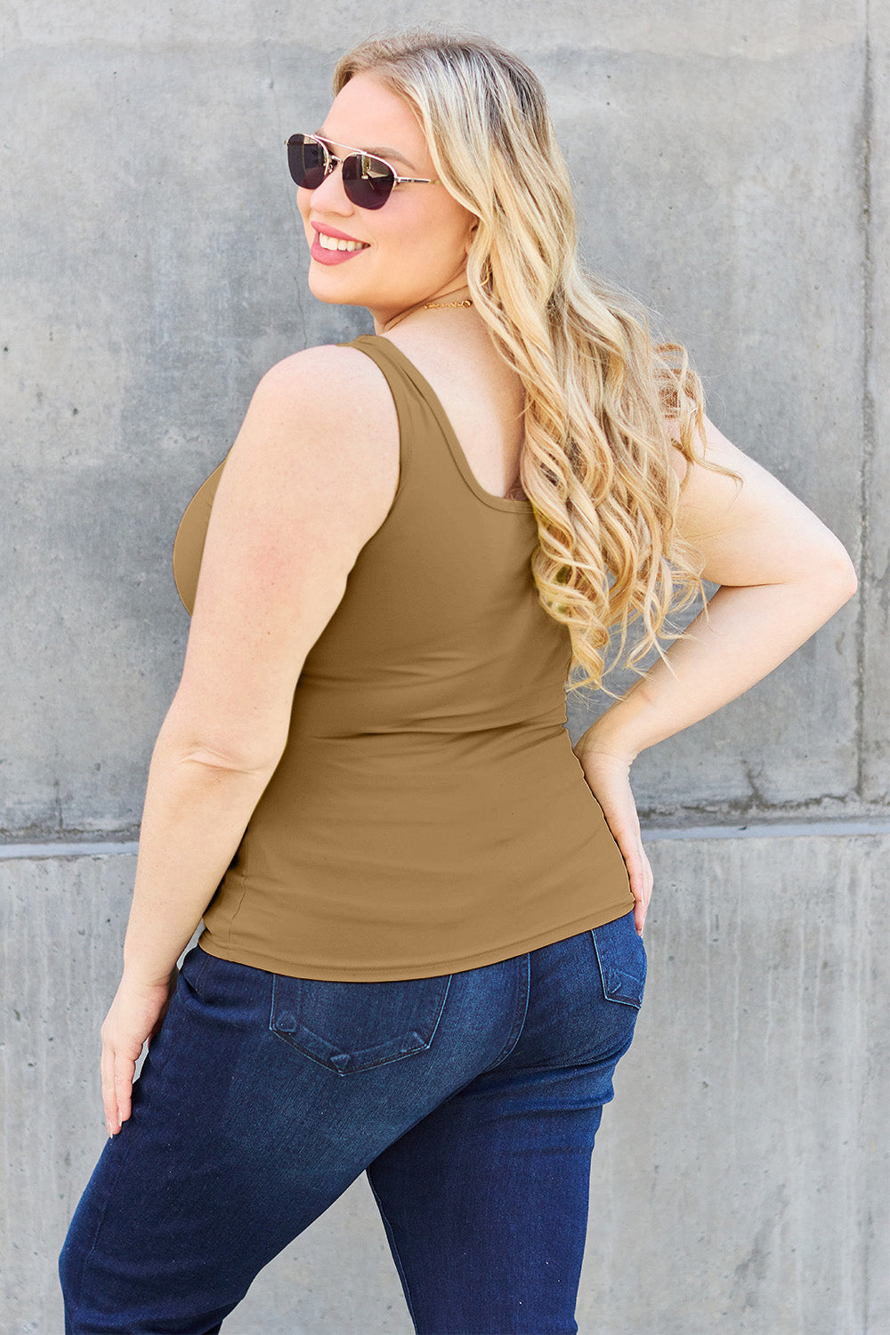 Square Neck Wide Strap Tank Top